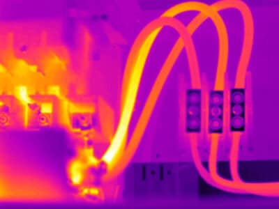 We can carry out Thermal Surveys of Distribution Equipment to highlight any hot spots or loose cables causing arcing