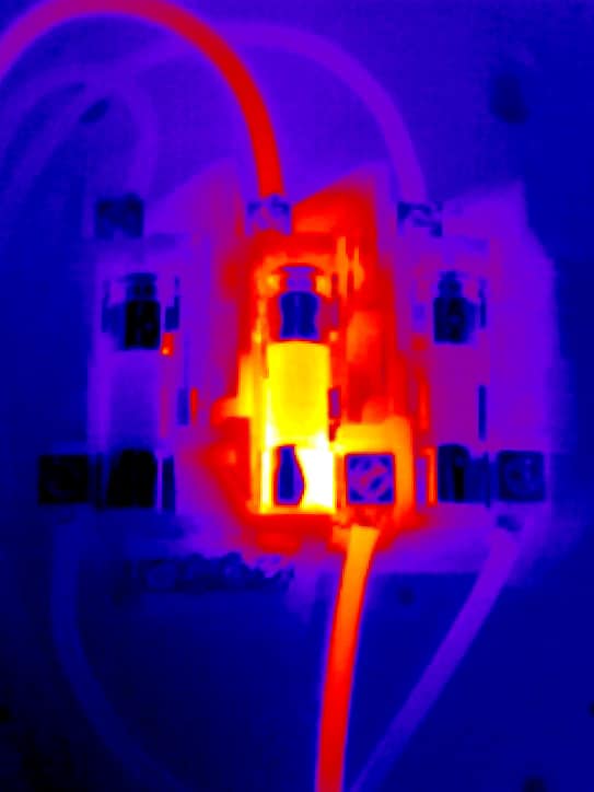 We can carry out Thermal Surveys of Distribution Equipment to highlight any hot spots or loose cables causing arcing